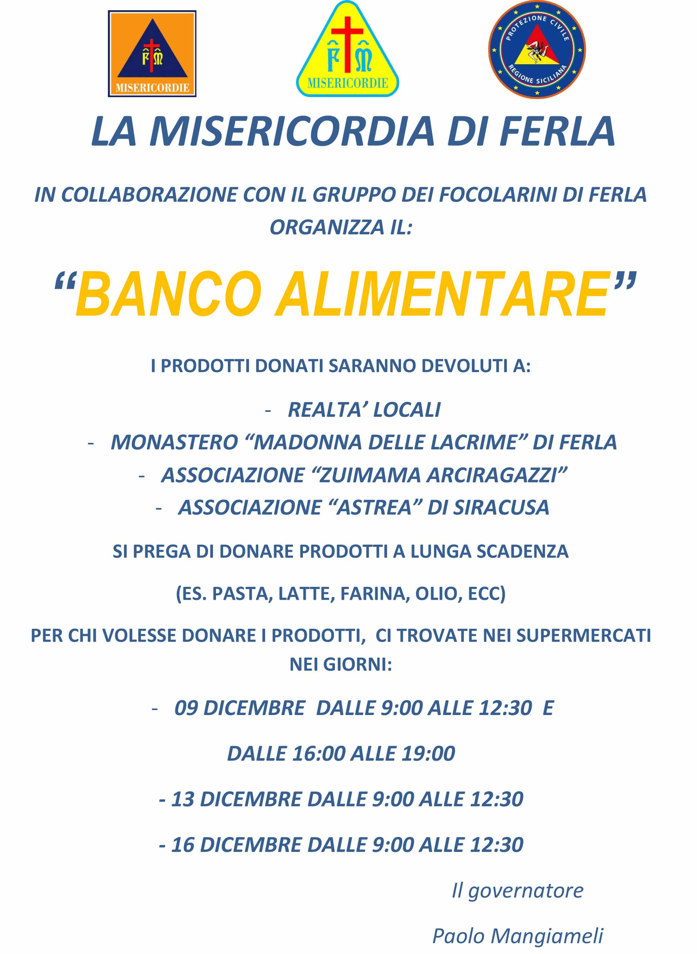 locandina banco alimentare